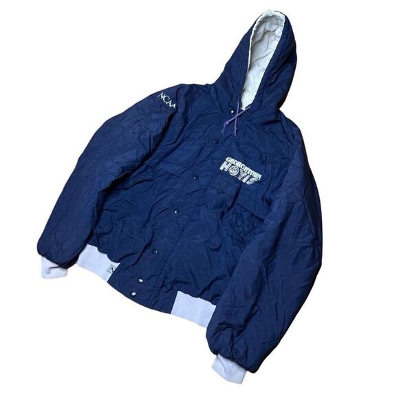 Vintage 90s Georgetown Hoyas Full Zip Hooded Insulated Jacket Large - Picture 3 of 9